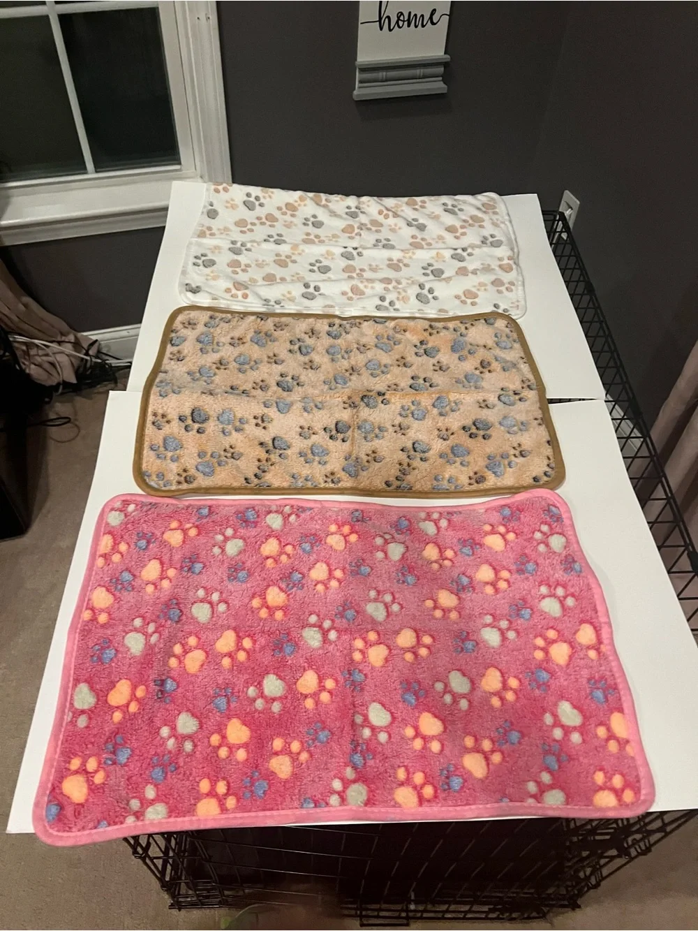 Pack of 3 Warm Pet Blanket Mats NWOT – Small Paw Print Fleece Dog & Cat Blankets - Picture 8 of 10